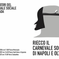 Volantino per i laboratori del Carnevale Sociale della Città Metropolitana di Napoli, disegnato da Cyop.