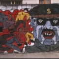 Mural al Quadrivio Arzano (Napoli), 1982. Vista parziale.