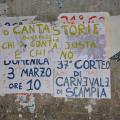 Manifesti per il 37° Corteo di Carnevale di Scampia del 3 marzo 2019. Ph. Martina Pignataro.
